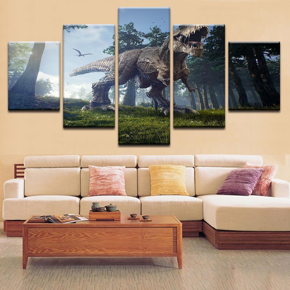 Jurassic Park Tyrannosaurus Rex Movie Canvas Wall Art