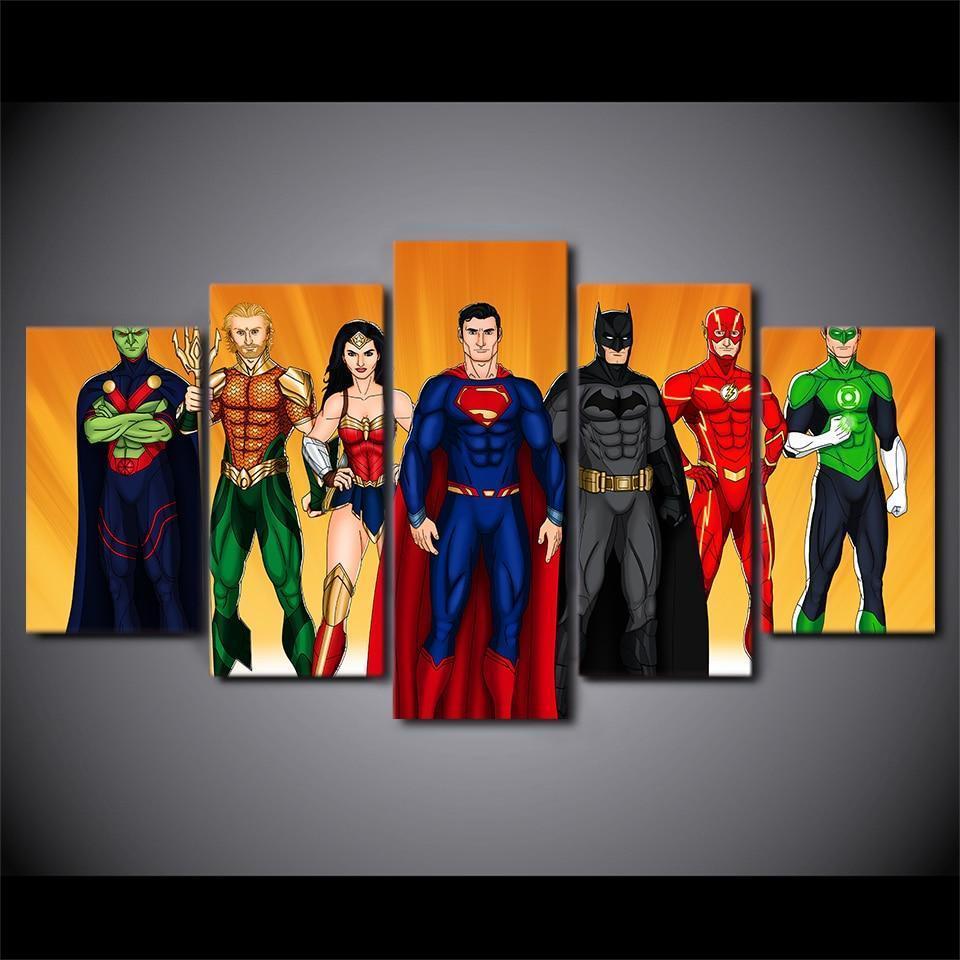 Justice League Cartoon Poster 2 DC Canvas Wall Art