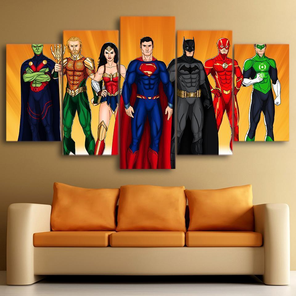 Justice League Cartoon Poster 2 DC Canvas Wall Art