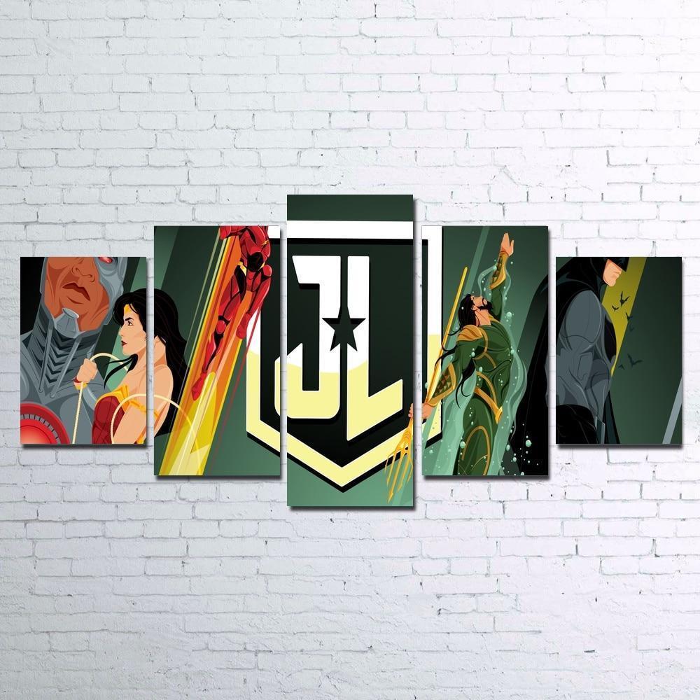 Justice League Cartoon Poster 3 DC Canvas Wall Art