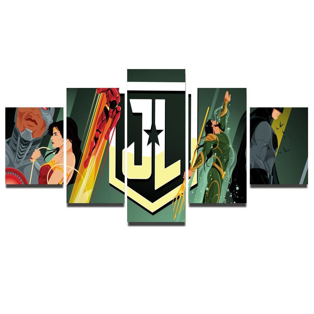 Justice League Cartoon Poster 3 DC Canvas Wall Art