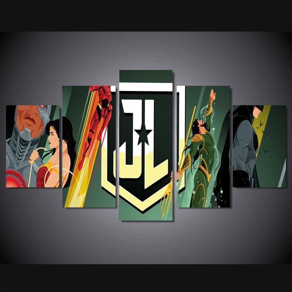 Justice League Cartoon Poster 3 DC Canvas Wall Art