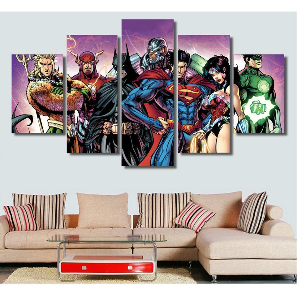 Justice League Comic Poster 2 DC Canvas Wall Art