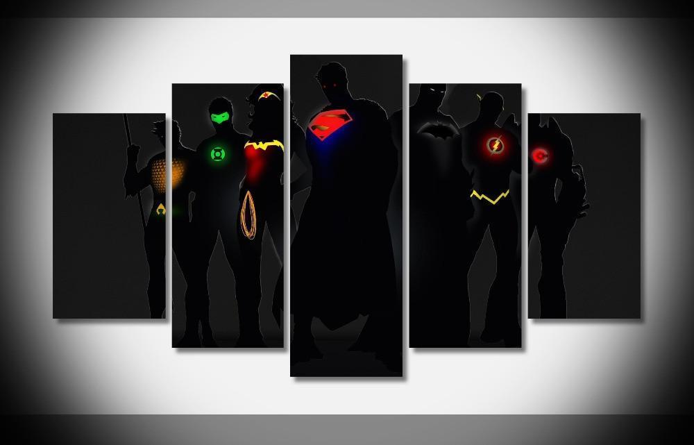 Justice League In Phosphorescence DC Canvas Wall Art
