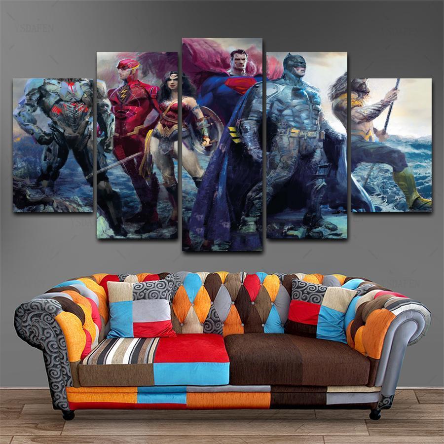 Justice League Poster 10 DC Canvas Wall Art
