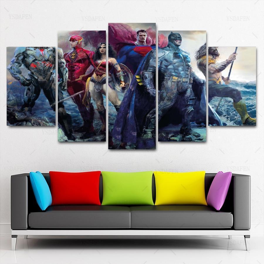 Justice League Poster 10 DC Canvas Wall Art
