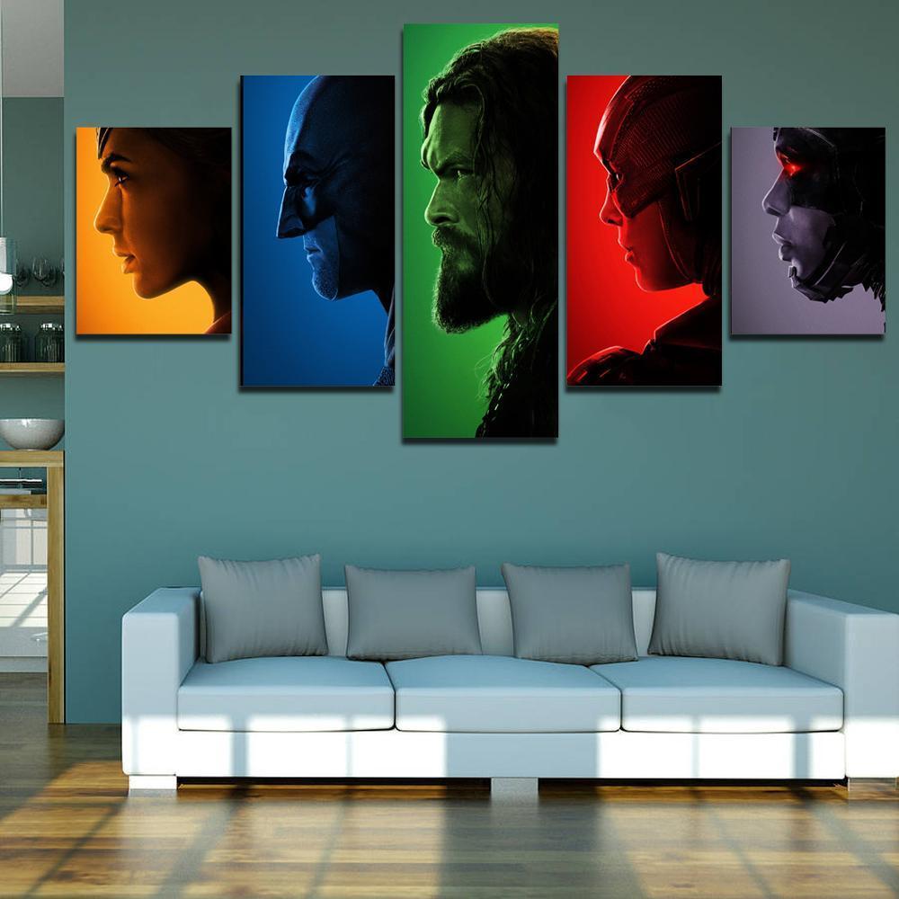 Justice League Poster 4 DC Canvas Wall Art