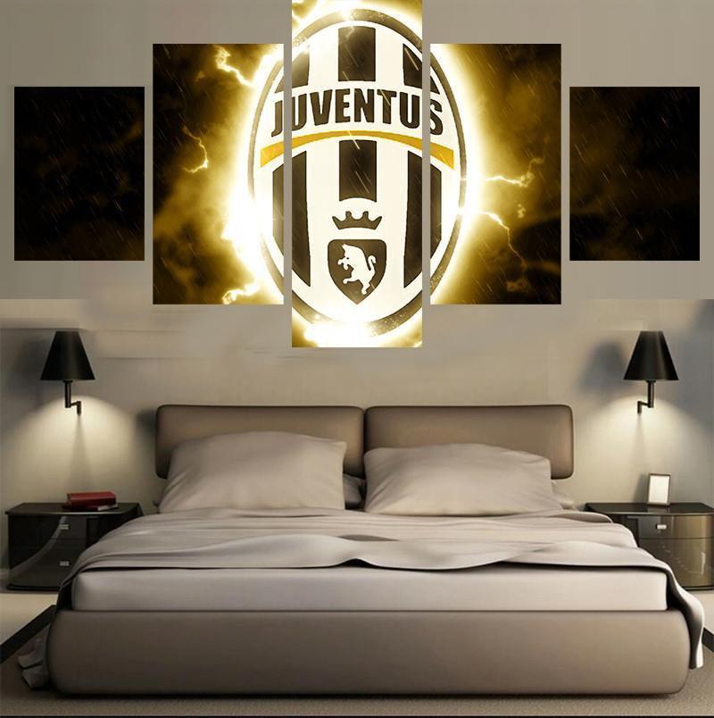 Juventus Thunder Logo Soccer Canvas Wall Art
