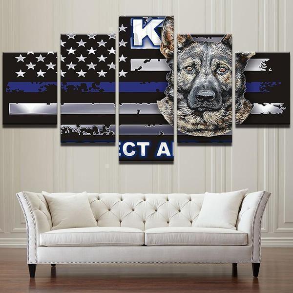 K9 Police Dog Animal Canvas Wall Art