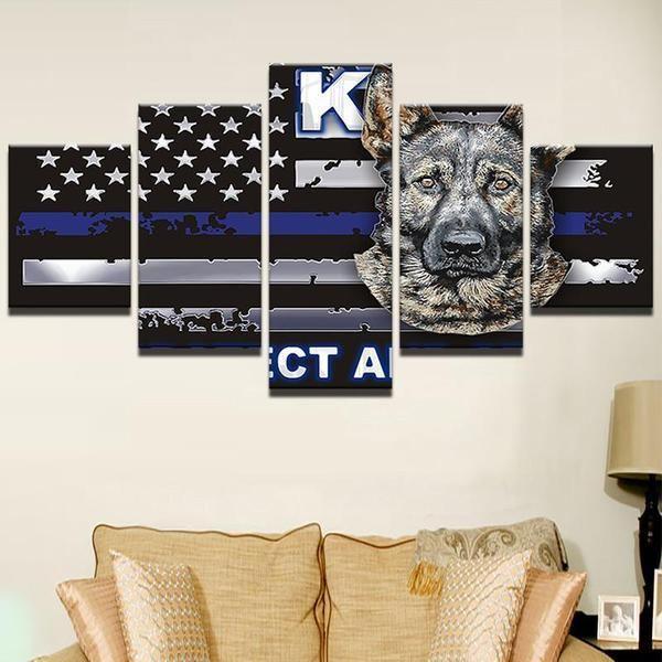K9 Police Dog Animal Canvas Wall Art