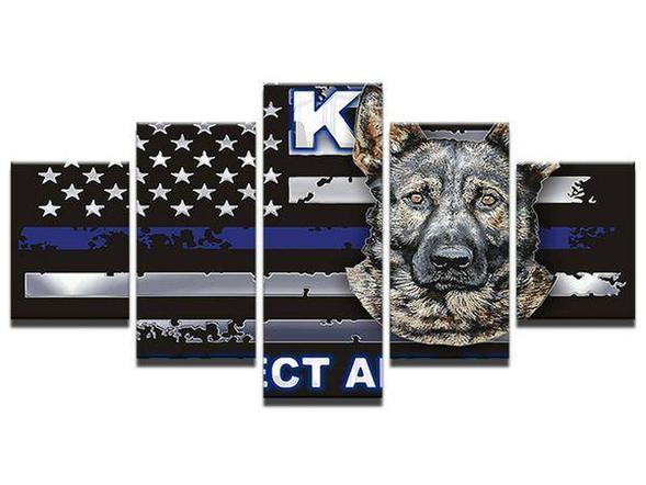 K9 Police Dog Animal Canvas Wall Art