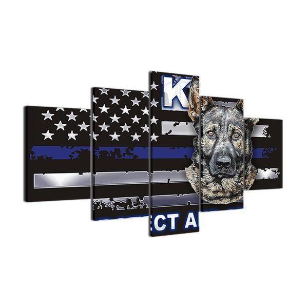 K9 Police Dog Animal Canvas Wall Art