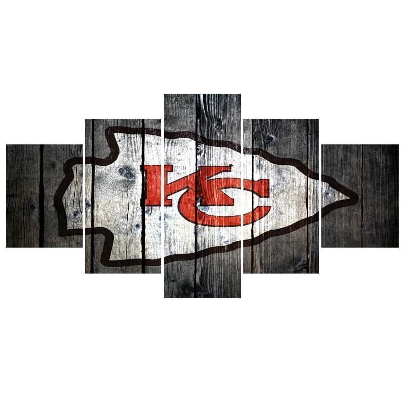 Kansas City Chiefs Logo Poster 3  Football Canvas Wall Art