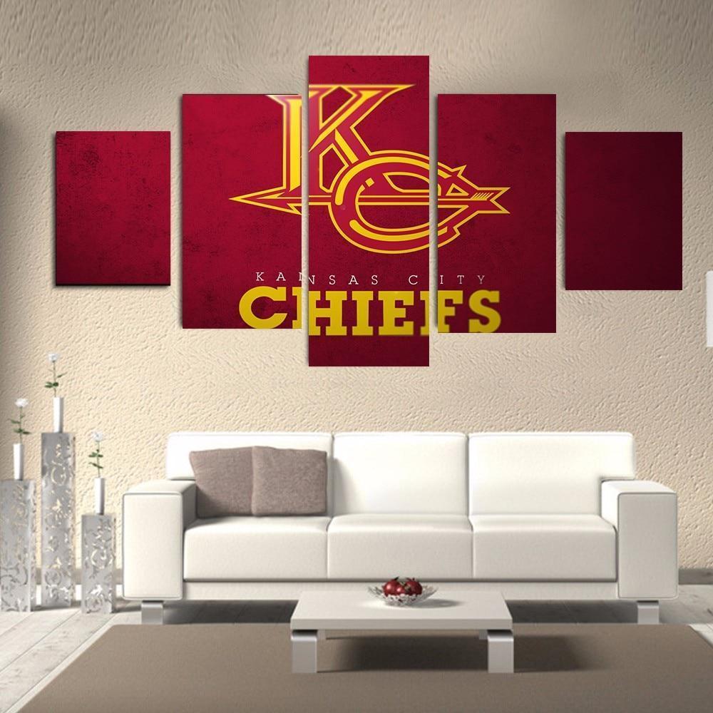 Kansas City Chiefs Logo Poster 7  Football Canvas Wall Art