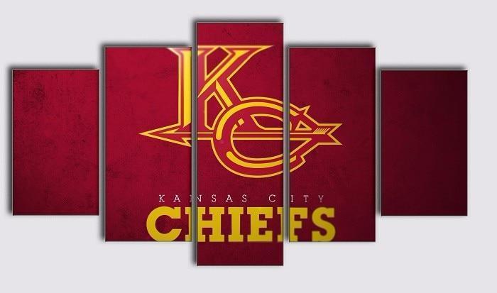 Kansas City Chiefs Logo Poster 7  Football Canvas Wall Art