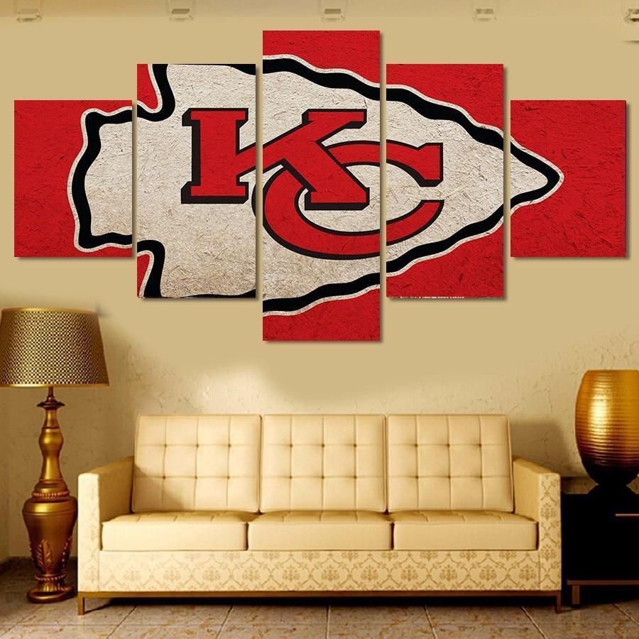 Kansas City Chiefs Logo Poster 8  Football Canvas Wall Art