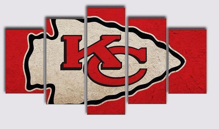 Kansas City Chiefs Logo Poster 8  Football Canvas Wall Art
