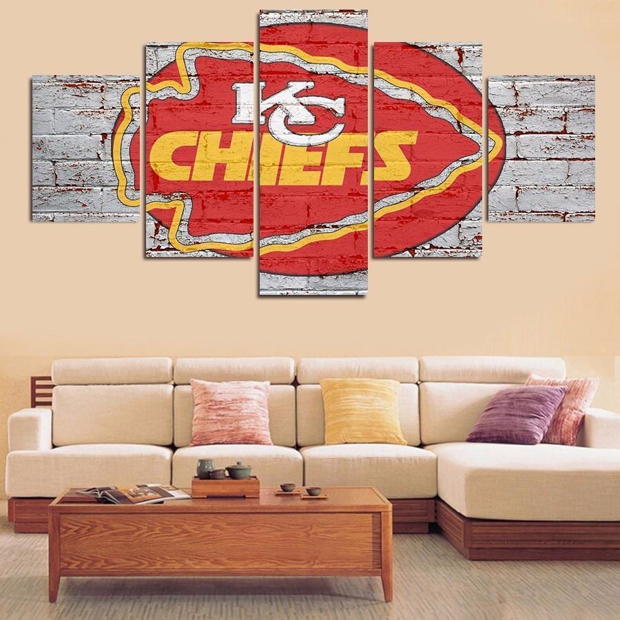 Kansas City Chiefs Logo Poster 9  Football Canvas Wall Art