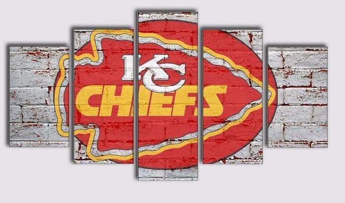 Kansas City Chiefs Logo Poster 9  Football Canvas Wall Art