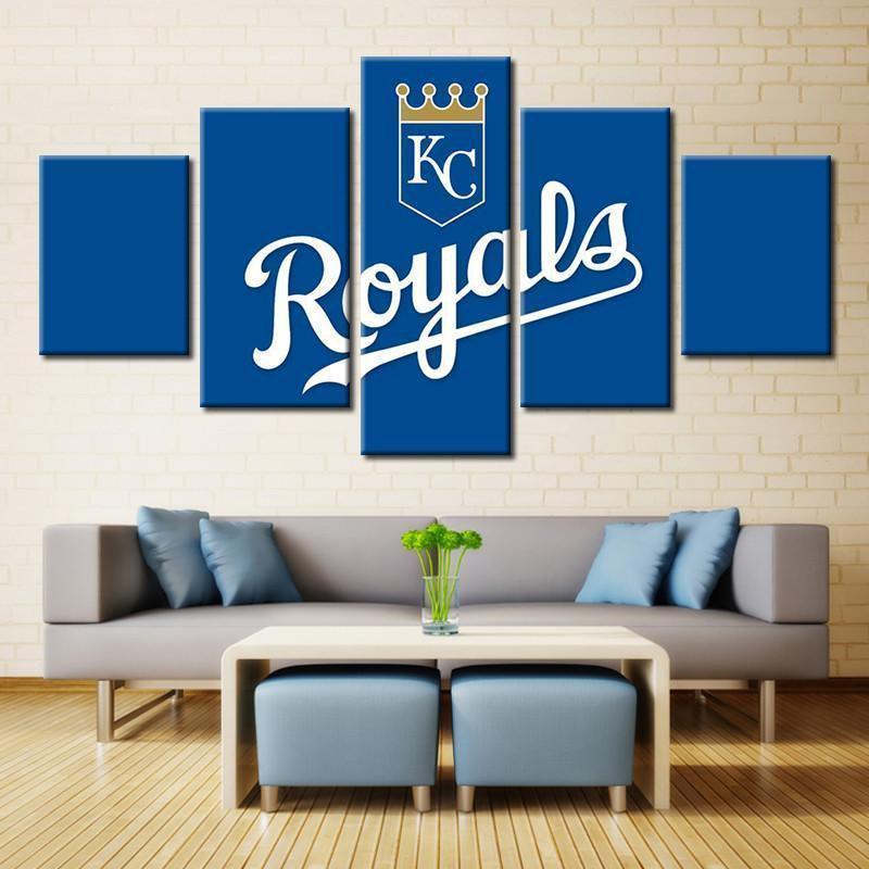 Kansas City Royals Logo  Baseball Canvas Wall Art