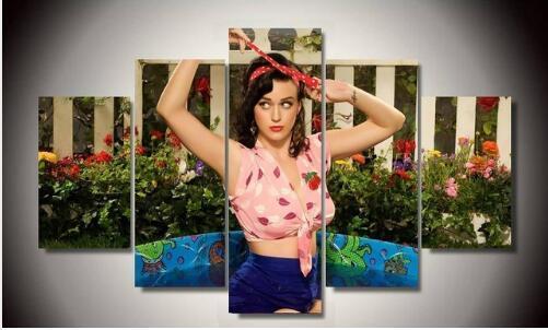 Katy Perry With Red Hairband Celebrity Canvas Wall Art