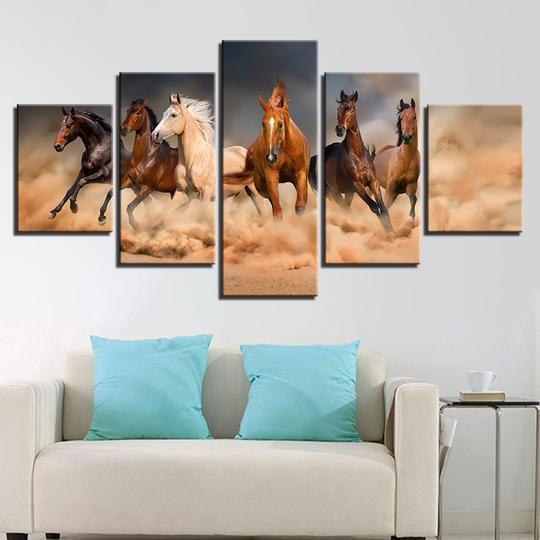 Kick The Dust Up Wild Mustangs Animal Canvas Wall Art