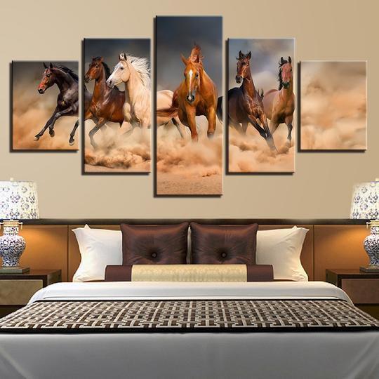 Kick The Dust Up Wild Mustangs Animal Canvas Wall Art