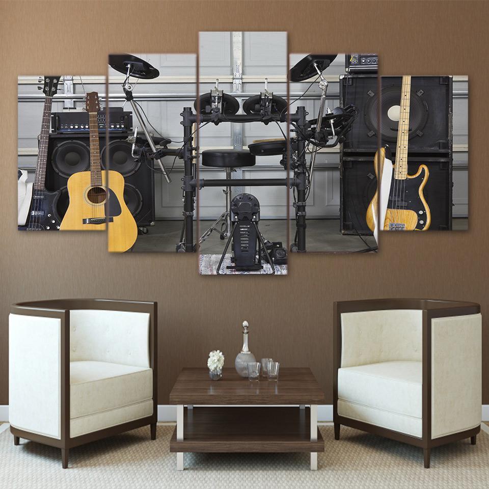 Kinds Of Guitars Music Canvas Wall Art