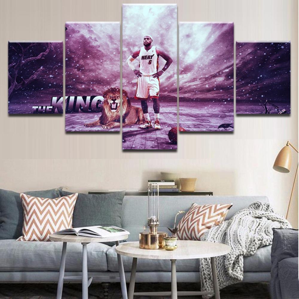 King LeBron James Celebrity Canvas Wall Art