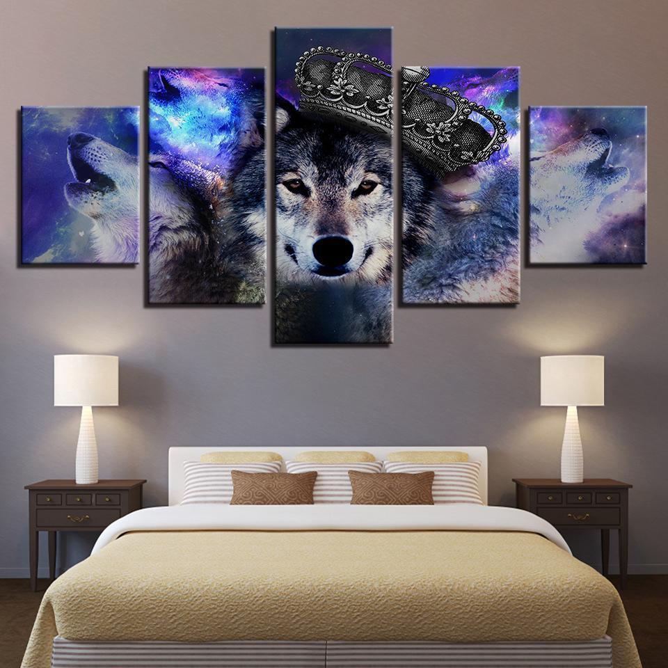 King Of Wolves Abstract Animal Canvas Wall Art