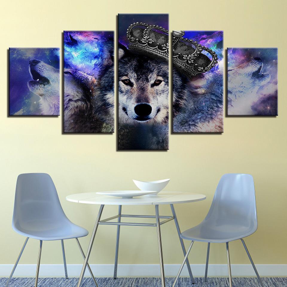 King Of Wolves Abstract Animal Canvas Wall Art