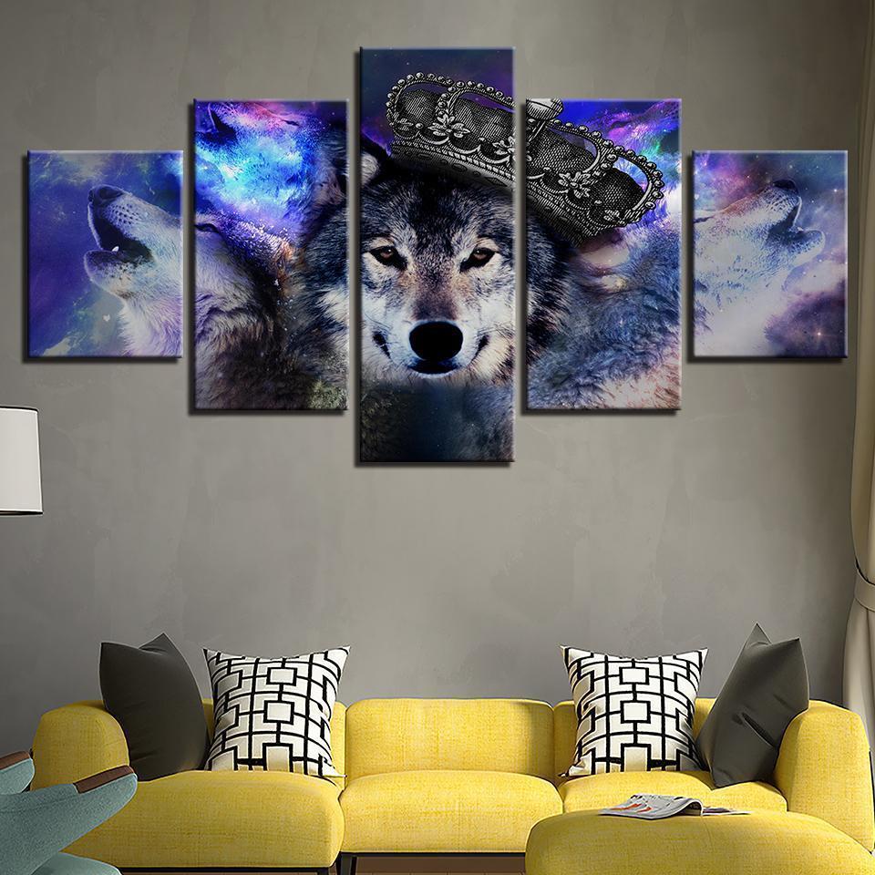 King Of Wolves Abstract Animal Canvas Wall Art
