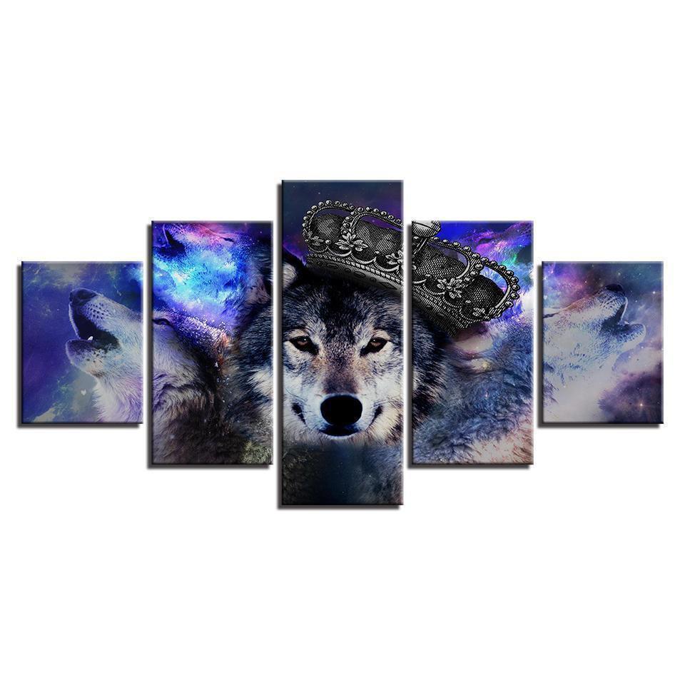 King Of Wolves Abstract Animal Canvas Wall Art