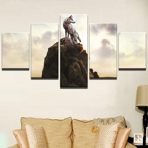 King Wolf Animal Canvas Wall Art