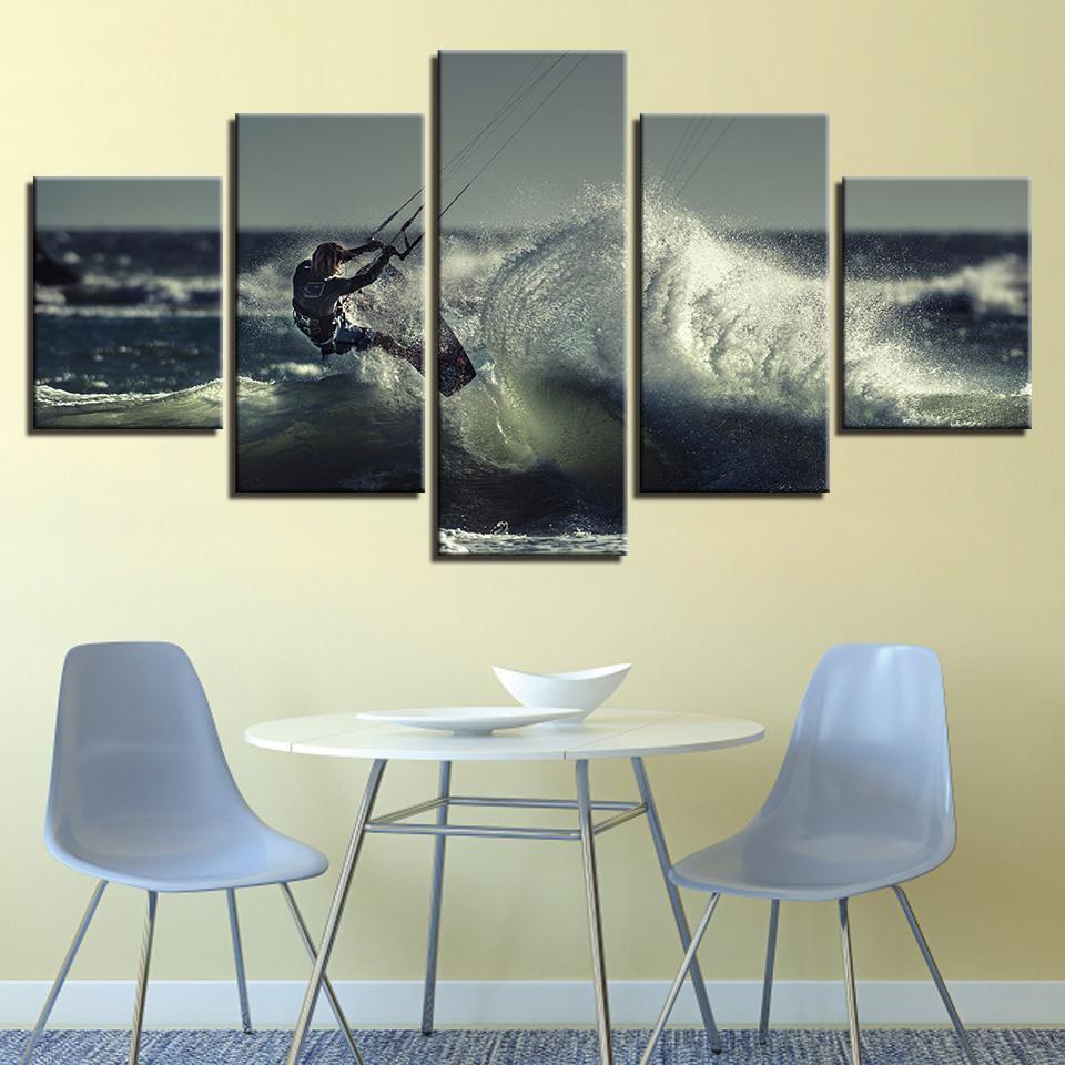 Kite Surfing Sport Canvas Wall Art