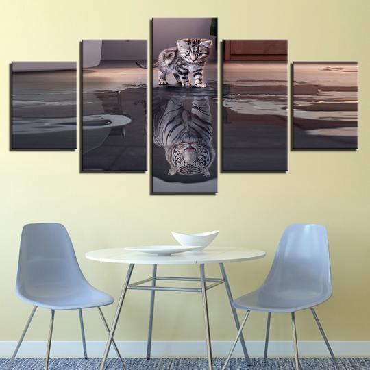 Kitten Dreaming Big Motivational Animal Canvas Wall Art