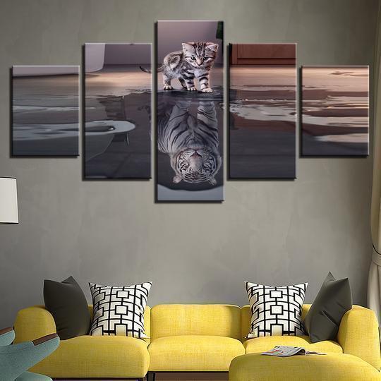 Kitten Dreaming Big Motivational Animal Canvas Wall Art
