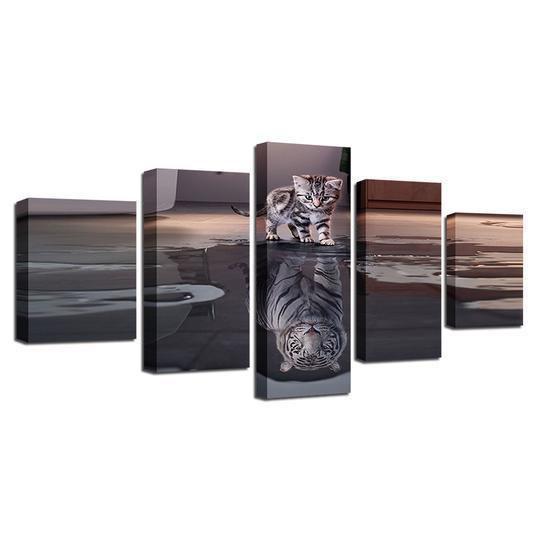 Kitten Dreaming Big Motivational Animal Canvas Wall Art