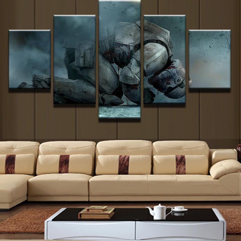 Kneeling White Soldiers Star Wars Movie Canvas Wall Art