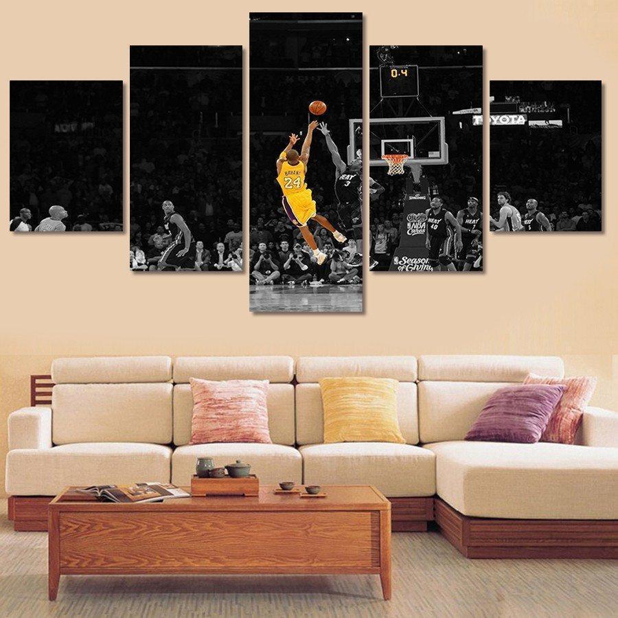 Kobe Bryant LA Lakers Buzzer Beater Sport Canvas Wall Art