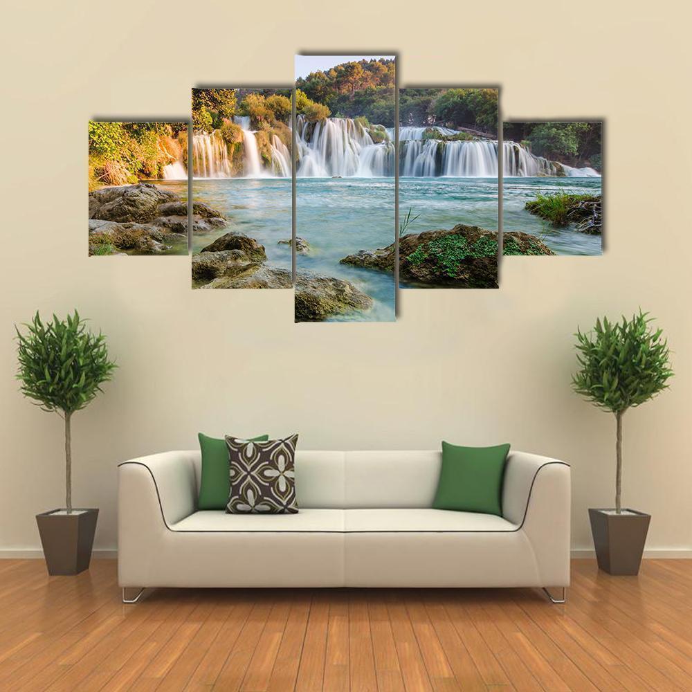 Krka River Waterfalls Dalmatia Croatia Nature Canvas Wall Art