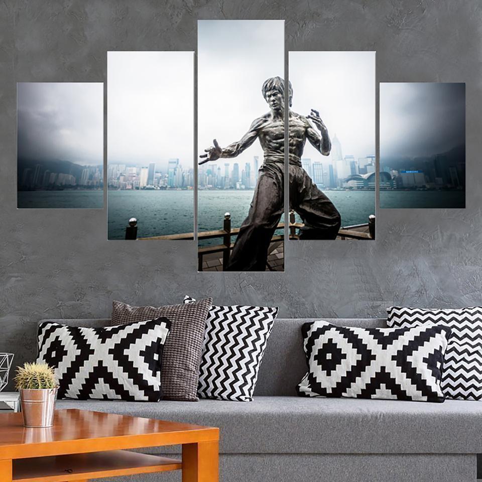 Kung Fu Bruce Lee  Celebrity Canvas Wall Art