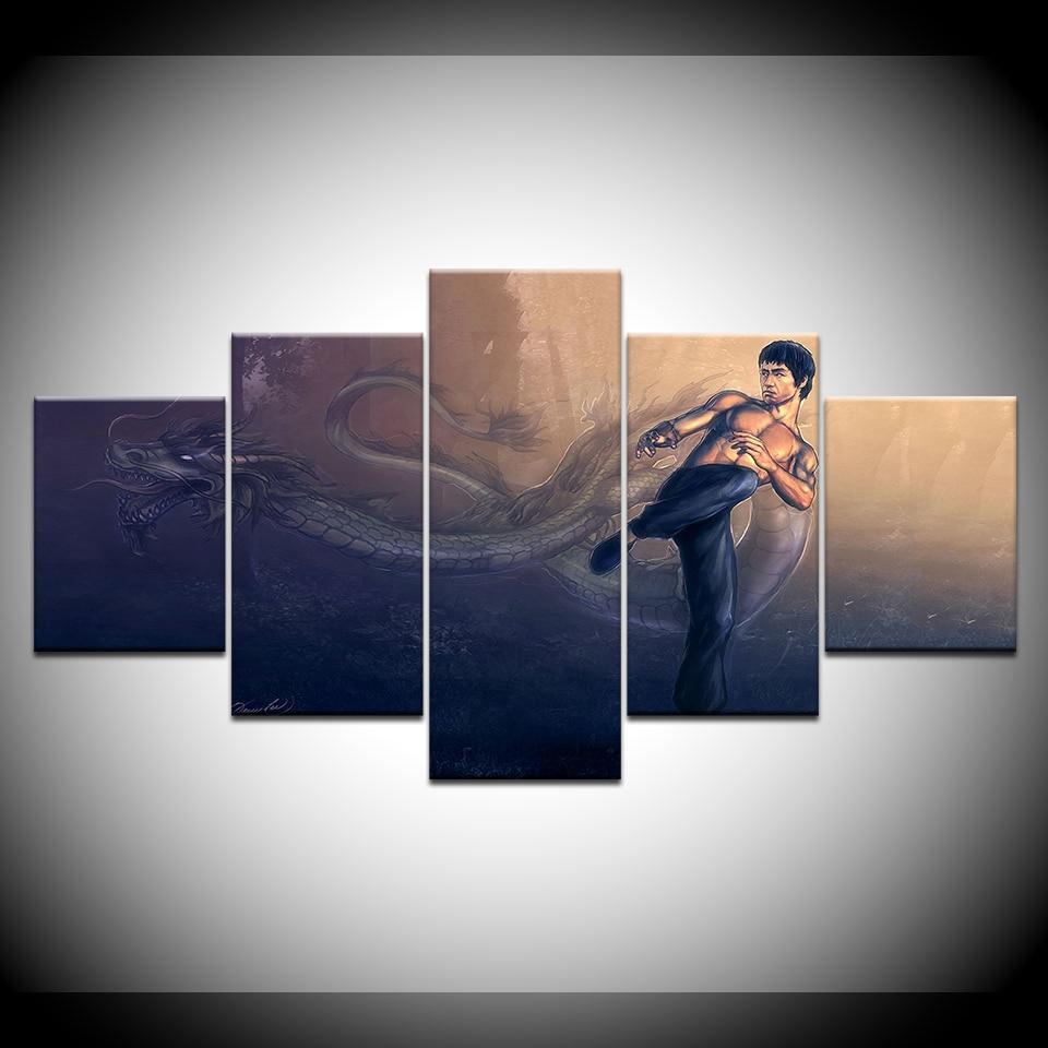 Kung Fu Superstar Bruce Lee  Celebrity Canvas Wall Art