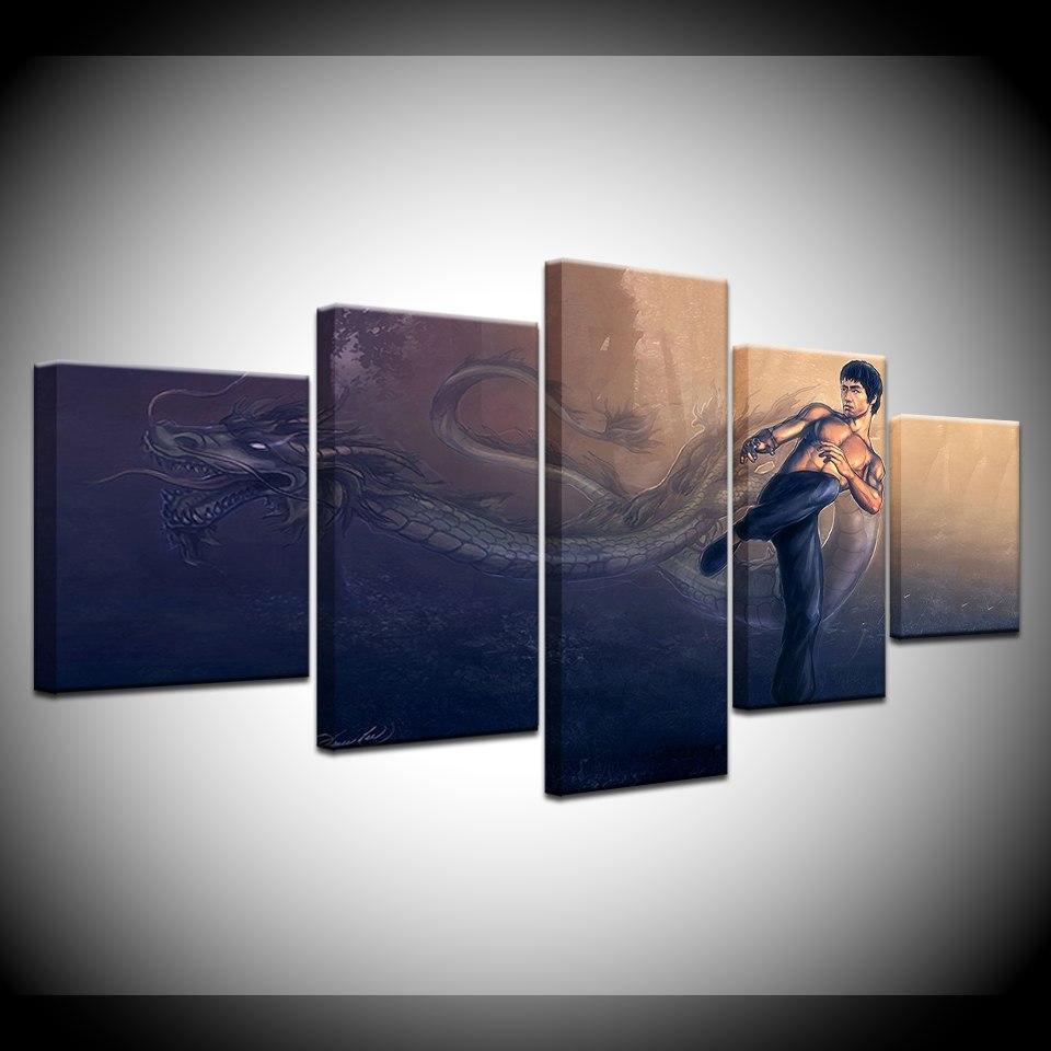 Kung Fu Superstar Bruce Lee  Celebrity Canvas Wall Art