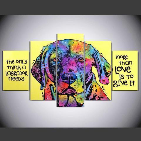 Labrador Love Abstract Animal Canvas Wall Art