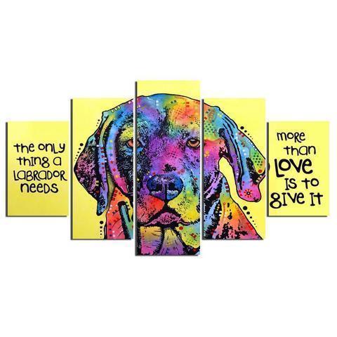 Labrador Love Abstract Animal Canvas Wall Art