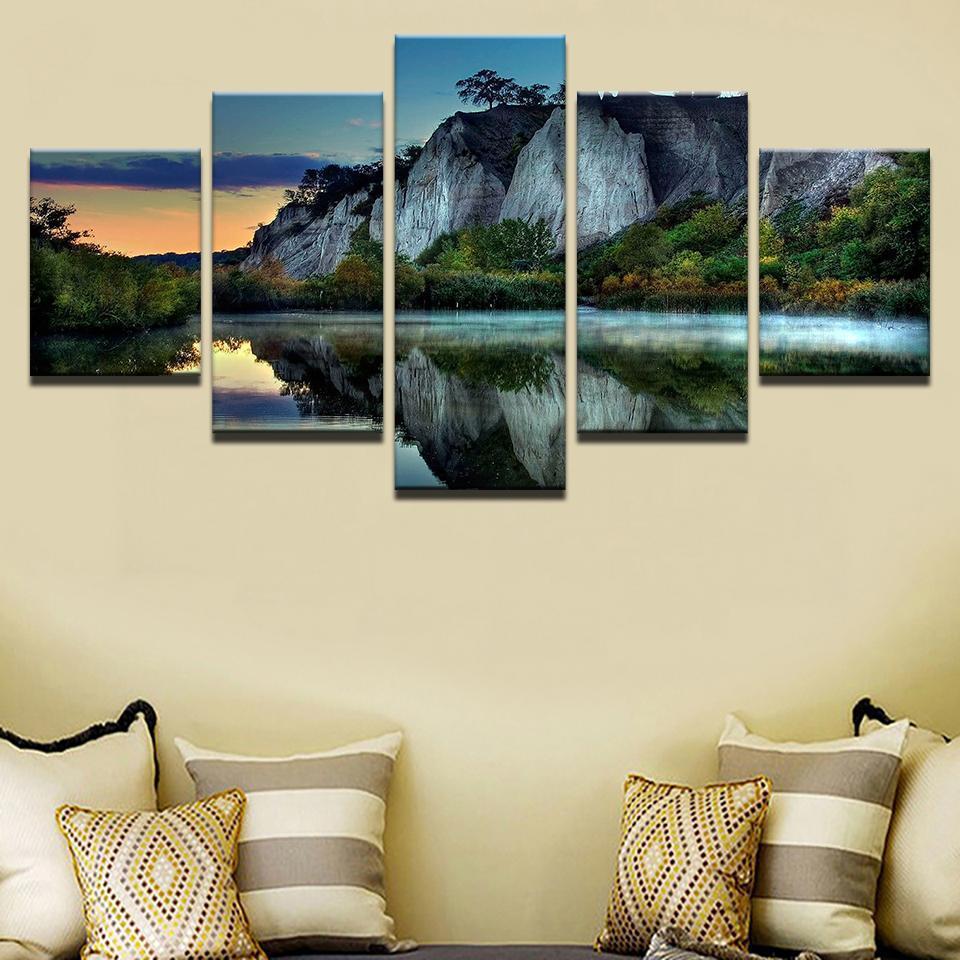Lake And Moutain Nature Canvas Wall Art