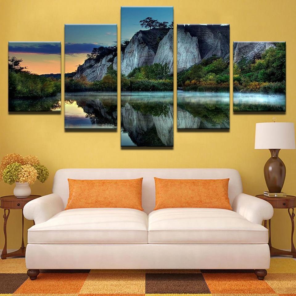Lake And Moutain Nature Canvas Wall Art