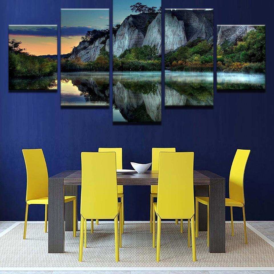 Lake And Moutain Nature Canvas Wall Art