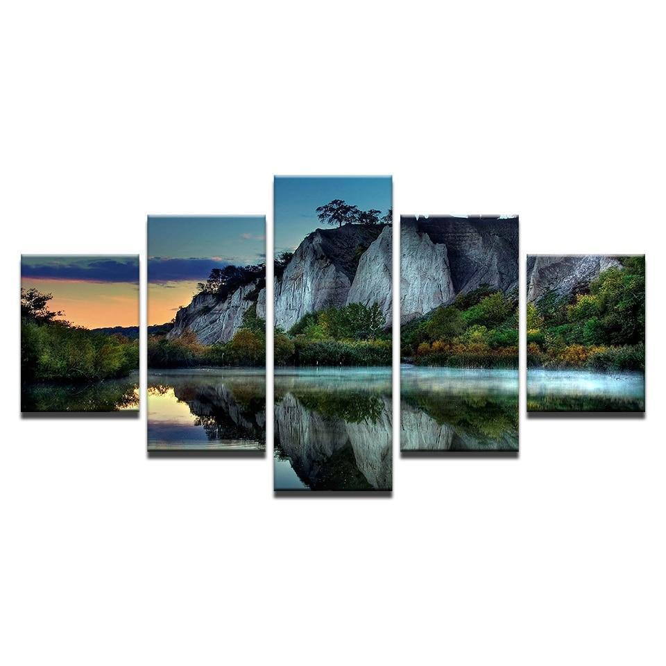 Lake And Moutain Nature Canvas Wall Art